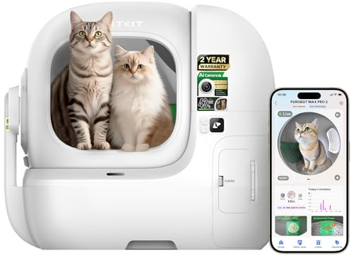 PETKIT PUROBOT MAX PRO 2 Self Cleaning Cat Litter Tray with AI Camera, Facial Recognition & Health Insights, Smart App & Odour Control Automatic Cat Litter Box, Quiet & Spacious for Multiple Cats