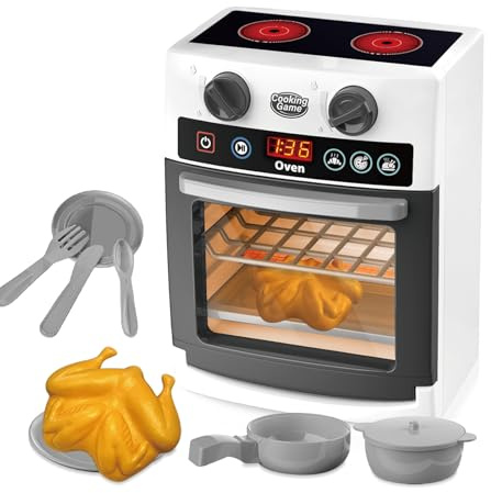 Toy Oven for Toddlers Kitchen Play Set Accessories,Oven Realistic Pretend Play Appliance for Kids, Playset for Girls Boys Birthday Gifts