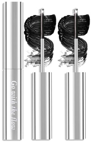 Prreal 2 st metall mascara, 6D curling eyelash järn metall vägg mascara lång hållbarhet, icke-klumpande platt säker bristle less prime lash mascaras, smällsäker svarta mascaras långa fransar