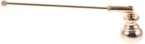 LIFKOME Apagallamas de Mecha para Velas Aromáticas Té Extintor de Velas de Metal Duradero Mango Largo de 28 Cm Color Dorado Herramienta Práctica para Hogar
