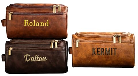 Trousse de Toilette personnalisée pour Homme, Sac de Voyage brodé au nom, Trousse de Toilette pour témoin de Mariage, Cadeau d'anniversaire ou de Noël pour Homme, Mari ou père