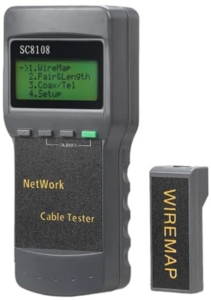 Comprobador de red LCD portátil y medidor de cable telefónico LAN con pantalla LCD RJ45