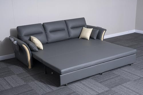 Grey Leather Sofa Bed For Sale - Cheap Sofa Bed With Storage for LIving Room Furniture