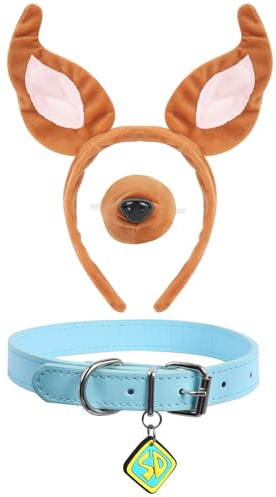 Welpen Kostüm Set Tier Kostüm Zubehör 3 Stück mit Hund Ohren Haarreif Choker Nase Tier Erwachsene Cosplay Hundekostüm für Karneval Hund Partydekorationen Fasching Mottoparty