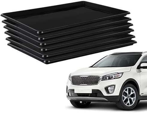 6 Pack Extra Large Oil Drip Pan - 35.4 X 24 X1.5 In, Oil Drip Tray for Under Car, Automotive Plastic Drip Pan Oil Catch Drain Replacement Tray for Keep Garage Floor, Mini Fridge, Washing Machine Clean