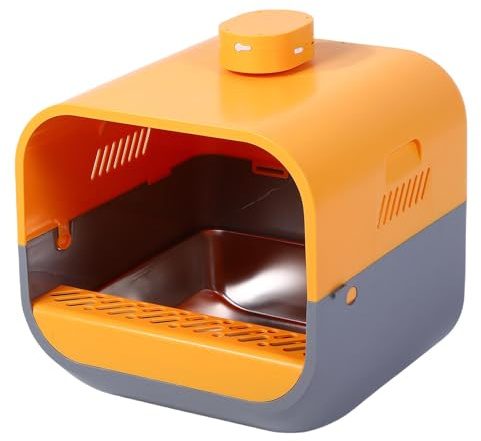 Luocute Lettiera per Gatti Intelligente, Toilette Autopulente in Acciaio Inossidabile con di Spruzzatura e Videocitofono, Ampio Vassoio Antispruzzo con Fondo Antiaderente per Gatti (Yellow)
