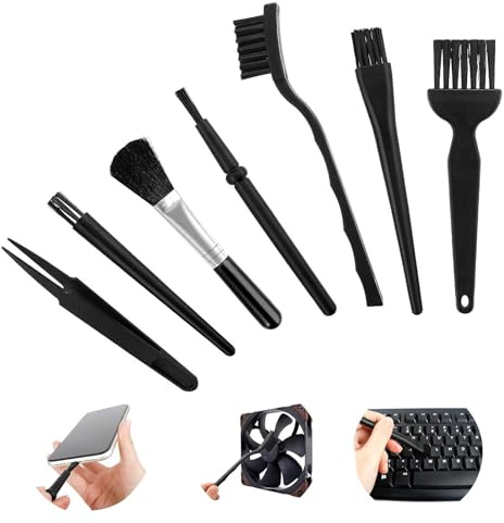 AFIODA Set di 7 spazzole antistatiche ESD per la pulizia di tastiera ed elettronica, piccole spazzole antistatiche in nylon per PC, laptop, scheda madre, fotocamera, telefono, tablet, kit di strumenti