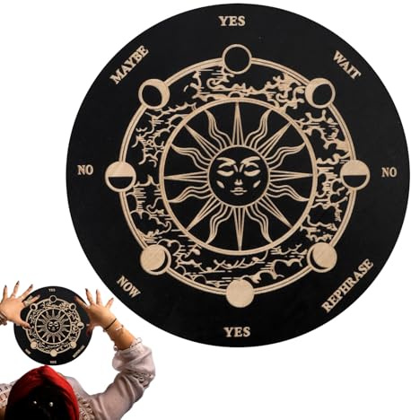 Tablero Espiritual - Tablero De Madera Esotérico con Letras Y Puntero | Juego De Ouija para Adivinación para Y Reuniones