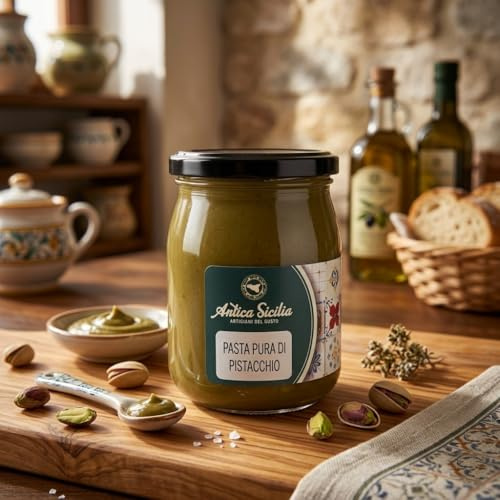 Pasta Pura di Pistacchio 550g – 100% Pistacchi Naturali, Senza Zuccheri Aggiunti, Ideale per Dolci, Gelati e Creme