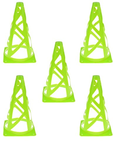 APLVFFZH 5 Pezzi Coni Allenamento Calcio Coni Traffico Coni Addestramento Sportivi Coni Segnaletici Realizzati in Materiale PE per Allenamento Eventi, Verde