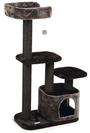 Beeztees Kratzmöbel Poronti L: 60 cm B: 60 cm H: 115 cm schwarz-grau