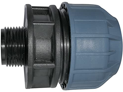 AERZETIX - C51912 - Manguito/adaptador roscado - reductor de compresión recto - conexión rosca macho 1 - para tubería de agua Ø40mm - en polipropileno - conector/reparador