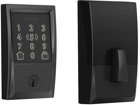 SCHLAGE BE499WB CEN 622 Encode Plus Smart WiFi Deadbolt Lock, Matte Black