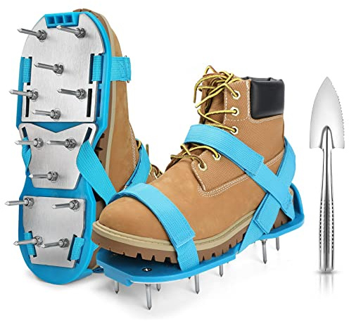 DenForste Lawn Aerator Shoes for Grass - Pre-Assembled Grass Aerator Shoes for Lawn - Soil Yard Aerator Tool for Aerating Patio Garden