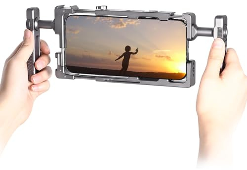 SUNWAYFOTO PCR-01 Smartphone-Käfig, universelles Handy-Video-Rig-Kit mit Griff, Telefonstabilisator für Videoaufnahmen, Handy-Filmzubehör