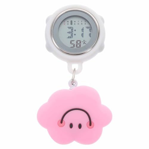 VILLCASE Krankenschwesteruhr Clip Krankenschwesteruhr Silikonhülle Taschenuhr Digitale Tragbare Krankenschwester Taschenuhr Niedliche Wolkenmuster Taschenuhr Uhren
