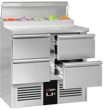 GGM Gastro | SAG97AND#2#SBG1212 | Zubereitungstisch Mini PREMIUM - 900mm - 4 Schubladen - für 5x GN 1/6
