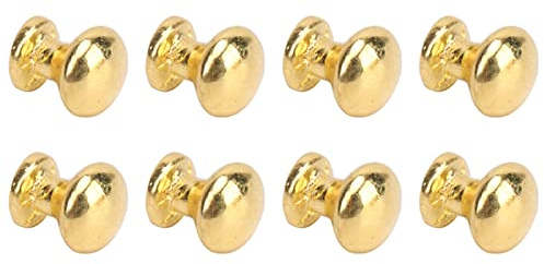 Miniature Golden Handle Knobs, 8pcs Metal Dollhouse Door Handle Knobs with Metal Rust Proof Construction, 1:12 Scale Mini Rust proof Knobs for Drawer Cabinet Wardrobe