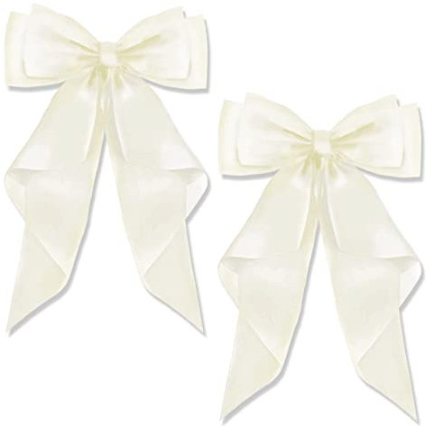 AYNKH 2 fermagli per capelli con grande fiocco in raso setoso lungo, tinta unita, accessori semplici per la chiusura dei capelli, per donne e ragazze