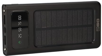 2GO Powerbank Solar 10000mAh schwarz mit LED Taschenlampe