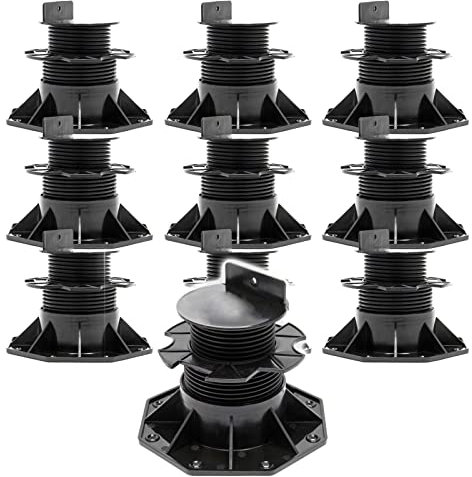 XPOtool Set 10x Stelzlager für Terrassen, 2700kg, 60-138mm, höhenverstellbare Stellfüße für Terrassendielen, Platten und Planken