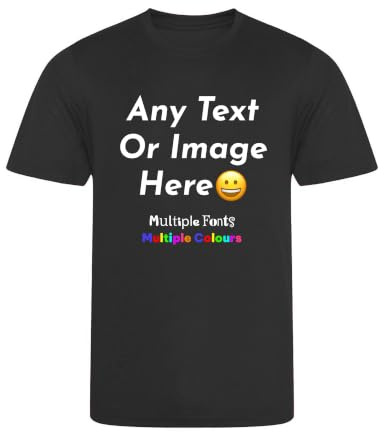 Varsany Personalised T Shirts Mens Womens Kids UK - Customised T Shirt with Any Text and Photo, Long-Lasting Printing - Design Your Own Custom T Shirt