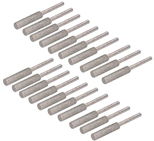 Piedra Afiladora De Motosierra, 20 Piezas Afilador De Motosierra Cabezal De Pulido De Rebabas Lima Giratoria Afilador De Piedra De Pulido Lima De Piedra Juego De Herramientas De Afilado(Silver 5.5mm)