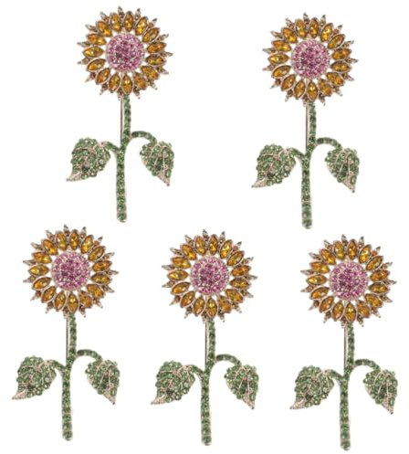 GALPADA 5pezzi Spilla Decorativa Asterisco Per Abbigliamento e Sciarpe Design Di Girasole Con Strass Spilla Elegante Per Accessori Moda Adatta Per Cerimonie e Vestiti Casual