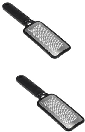 minkissy 2stücke Edelstahl Fußfeile Doppelseitig Für Pediküre Hornhautentferner Für Sanfte Fußpflege Ergonomisch Langlebig Für Entfernung Von Toter Haut Und Rissigen Fersen Schwarz