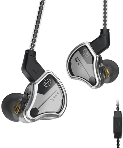 CCZ BC02 Auricolari intrauricolari HiFi, driver dinamico Primium CNT Monitor intraauricolare IEM Bassi profondi, cristallini, alti, leggeri, design ergonomico con cavo OFC (nero, con microfono)