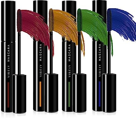 BeauFairy 4 Couleurs 3D Mascara Ensemble, Couleur Volume Mascara, Waterproof Longue Durée Volumateur Allongeant Curling, Pour Des Cils Démultipliés, Revitalise vos Cils #043