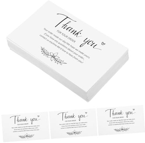 NAMOARLY 100St danke dir Karte danke Visitenkarte Sympathie-Dankeskarten das Geschenk Geschenke Dankeskarte für die Bestellung Dankeskarten-Dekor Herrlich Grußkarte Hinweis