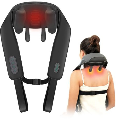 Snailax Neck Massager for Neck Pain Shoulder, Cordless Shiatsu Massager for Back, 6D Deep Tissue Kneading, Lightweight Snap-on Massagers for Home Office Use, Birthday Gifts for Women Men