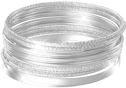 MILAKOO Layered Stackable Bangle Set für Frauen Trendy Minimlist Textured Boho Braelets Trendy Eleganz