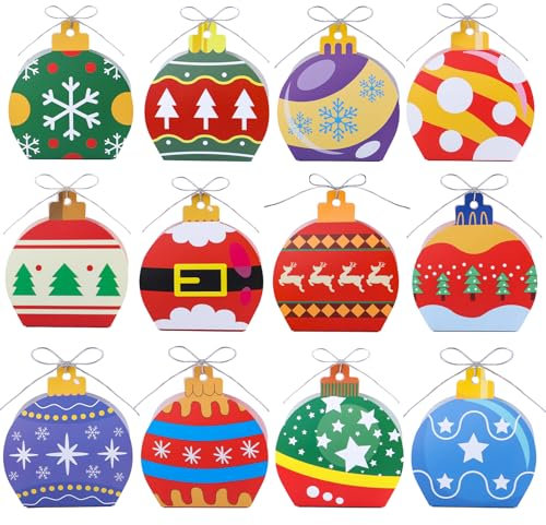 24Pz Scatoline Portaconfetti Natale Scatoline Regalo Natalizie Sacchetti Regalo Natalizi Scatole Natale Palline Natale Decorazioni Natalizie Bomboniere Natale Calendario dell'avvento