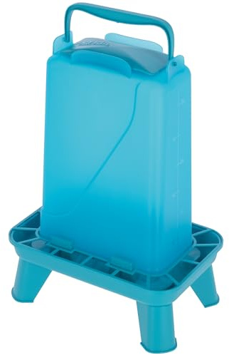 Kerbl Hobbyframing Foderautomat Med Fötter, Automatisk Fodertillförsel, Inkl. Fötter, Avtagbart Lock, Väderbeständigt, Lätt Att Rengöra, Transparent Behållare, För Fjäderfä, 5.5 Liter, Blå