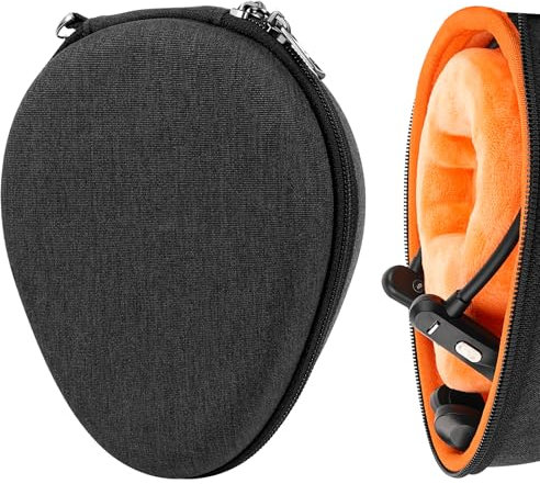 Geekria Funda protectora para auriculares de conducción ósea, bolsa de transporte rígida de repuesto con almacenamiento de cables, compatible con Rumatas, Wigfar, Eyancotoi, Purerina (gris oscuro)