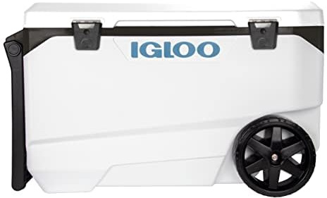Igloo Marine Ultra - Hielera de 90 Cuartos de galón, baúl Aislado con Ruedas de conducción Suaves, Enfriador Duro para Exteriores a Prueba de Fugas, retención de Hielo de 5 días, Capacidad de 137