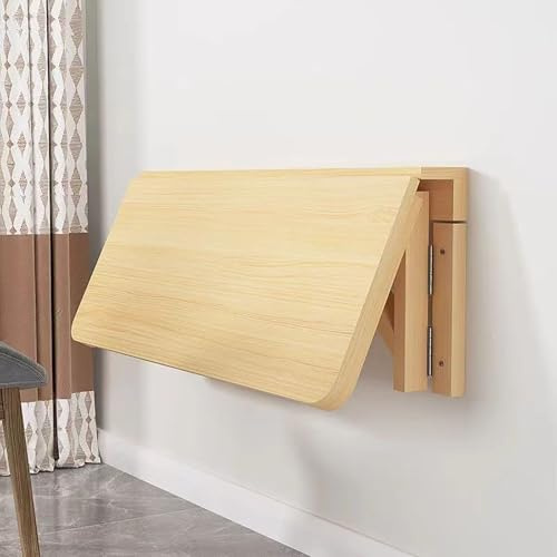 HCBUTAE Wand Montierter Klapptisch für Büro, Zuhause, Küche, Arbeitszimmer, Balkon, Klappbare Arbeitsplatte mit Schwebendem Wandregal, Wasserdicht, Platzsparend Hause