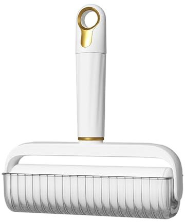 Rodillo de pelusa de gel reutilizable, lavable, portátil, lavable, gel pegajoso, bola quitapelusas, quitapelos de animales, rodillo de pelusa, para casa, viajes, limpieza del cabello (blanco)