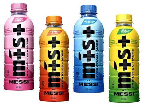 Máss+ Miami Punch,Limón Lime Leaguee, Berry Copaa Crush,Orange Hydrattionn + More Drink Bottles 500ml (4 x Bottles, Mixed Flavours Drinks)