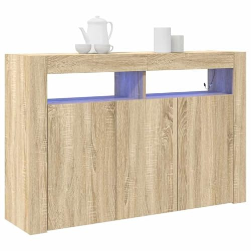 vidaXL Sideboard Sonoma-Eiche 116 x 30 x 75 cm Holzwerkstoff | Das Sideboard hat acht Fächer und bietet dir genug Platz für Geschirr,
