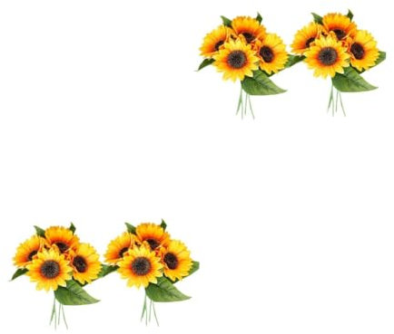 Cabilock 2 Set Bouquet Girasoli Artificiali Realistici Per Decorazioni Matrimonio E Feste Per Festose Manutenzione E Fioriti 2 Mazzi*2