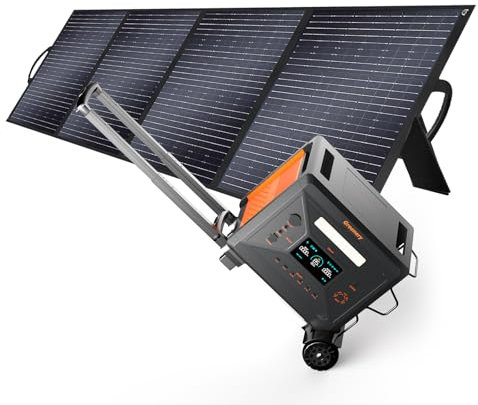 Greenery G2500 Estación de Poder Móvil 2304Wh, 2500W Corriente Alterna Senoidal (110-220V, 5000W Pico), Carga Solar 12-48V, 4000+ Ciclos de Carga, Camping, Emergencias y Usos Outdoor (G2500+200W*1+TC)