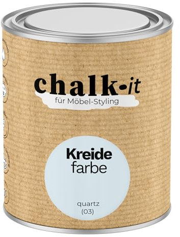 chalk-it Kreidefarbe 750ml (03) Quartz Shaby Chic Möbel Farbe Holzlack Natur Vintage Look Möbellack Erfüllt EN71-3 Sicher Kindermöbel Spielzeuge