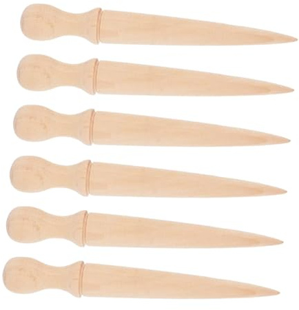 Toddmomy 6piezas Mango de Punzón para Jardinería Mango de Madera Herramienta de Siembra para Plantar y Preparar el Suelo el Jardín