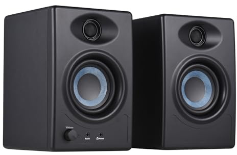 summina 50W Studio Monitor Speakers, Wireless BT Monitoring, Active Near-Field Monitor Speaker for Multimedia Gaming, Watching Movies, Recording Songs, with Silk Dome Tweeter (UK Plug)