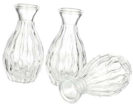 Hemobllo 3 Piezas Botellas de Vidrio Transparente para Difusor Aromaterapia Boca Ancha Reutilizables para Aceites Esenciales Regalo Hogar