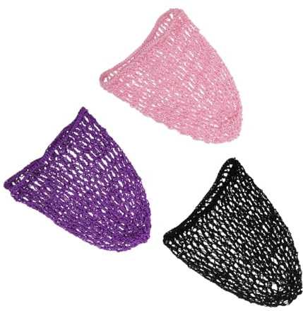 Gatuida 3 Stück-pack Lange Gehäkelte Haarbedeckungen für Frauen aus Polyester mit Atmungsaktivem Netzdesign für Sommer und Einfaches Tragen
