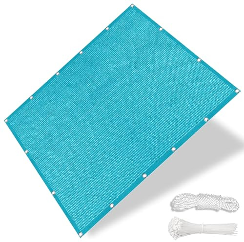 270 x 420 cm, protezione UV, vela ombreggiante traspirante, per giardino, balcone, patio, rete ombreggiante resistente al vento, con occhielli, blu cielo